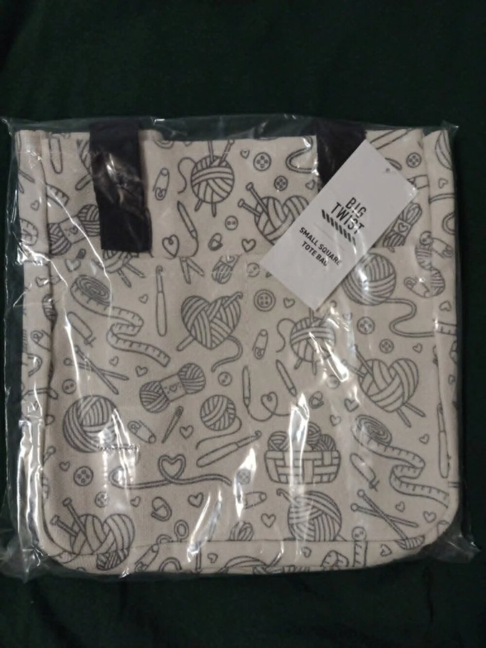 Joann Big Twist 8" Square Canvas Tote Bag - Crochet Knit Designs NWT